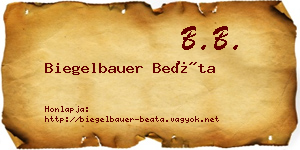 Biegelbauer Beáta névjegykártya